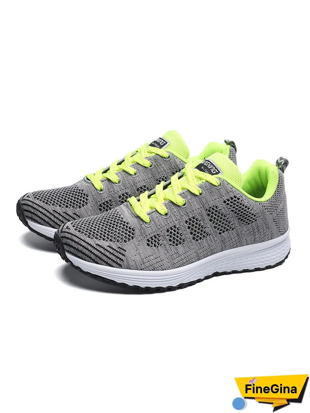 Contrasting Solid Color Breathable Mesh Casual Sneakers