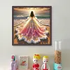 Beach Dress Girl-11CT Stamped Cross Stitch 45*45cm/17.72*17.72in