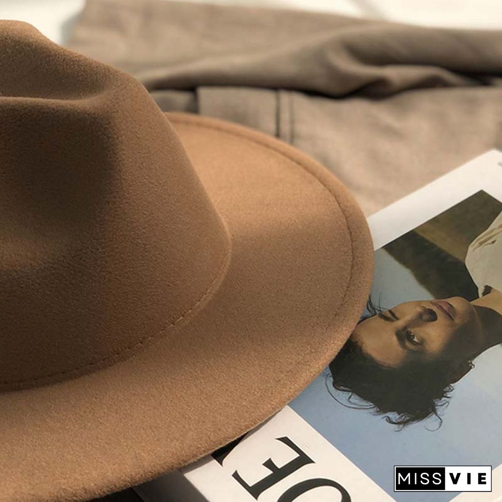 Vintage Pure Color Fedora Hat