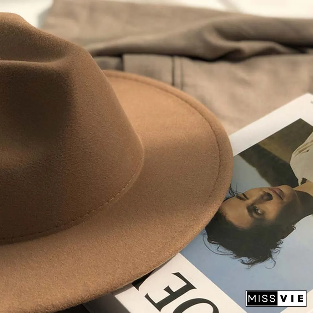 Vintage Pure Color Fedora Hat