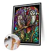 （Big Size)Owl Glass Painting-Paint by Numbers Acrylic Painting 50*60CM