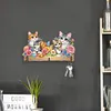 Wooden Special Shaped Warm Cat Family Diamond Art Craft Wall Hooks Home Decor