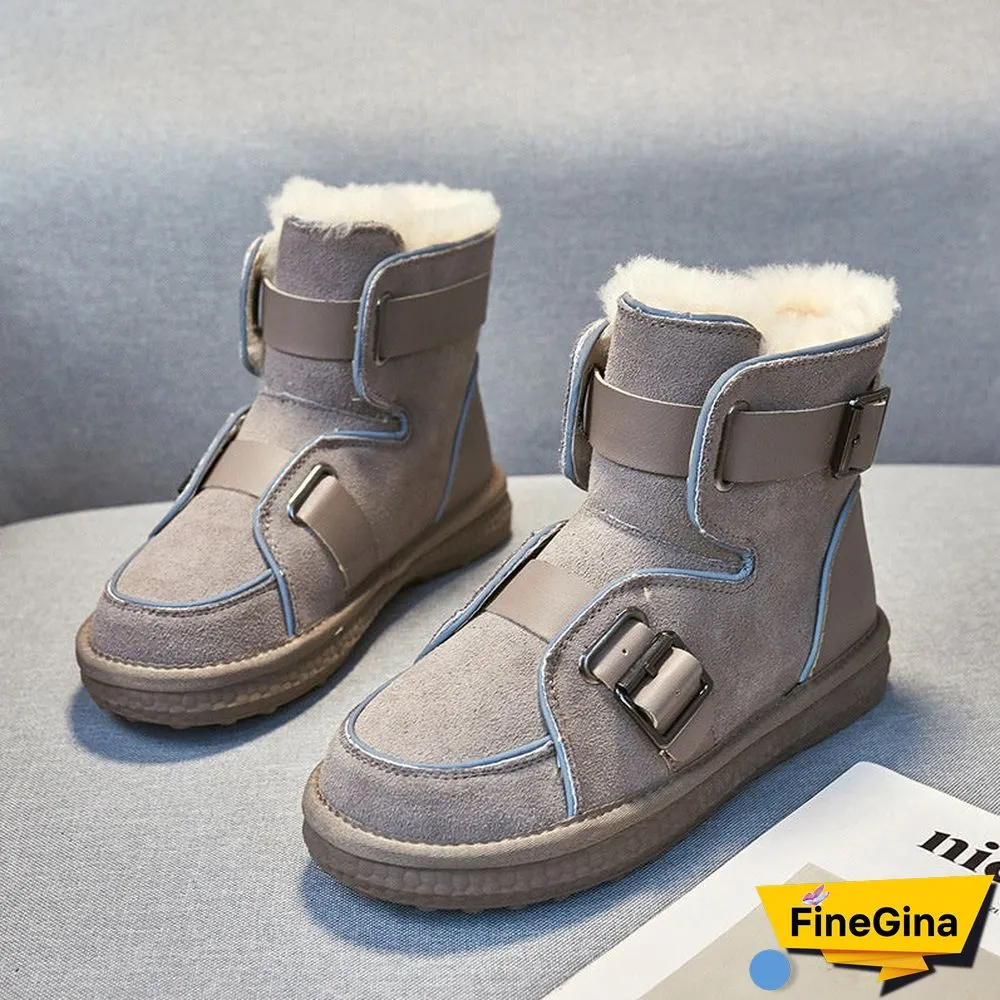 Casual Fashion Cloth With Soft Nap Flats Snow Boots Shoes