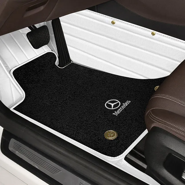 High-end customized car Nappa leather material fully wrapped floor mats