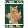 Brush Teeth Cat - Vintage Metal Signs - 20*30cm/30*40cm
