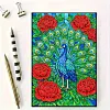 Peacock 5D DIY Diamond Art Painting Notebook Kit 50 Pages A5 Rhinestone Art Painting Notebook Kit for Adults Beginners Holiday Birthday Gift