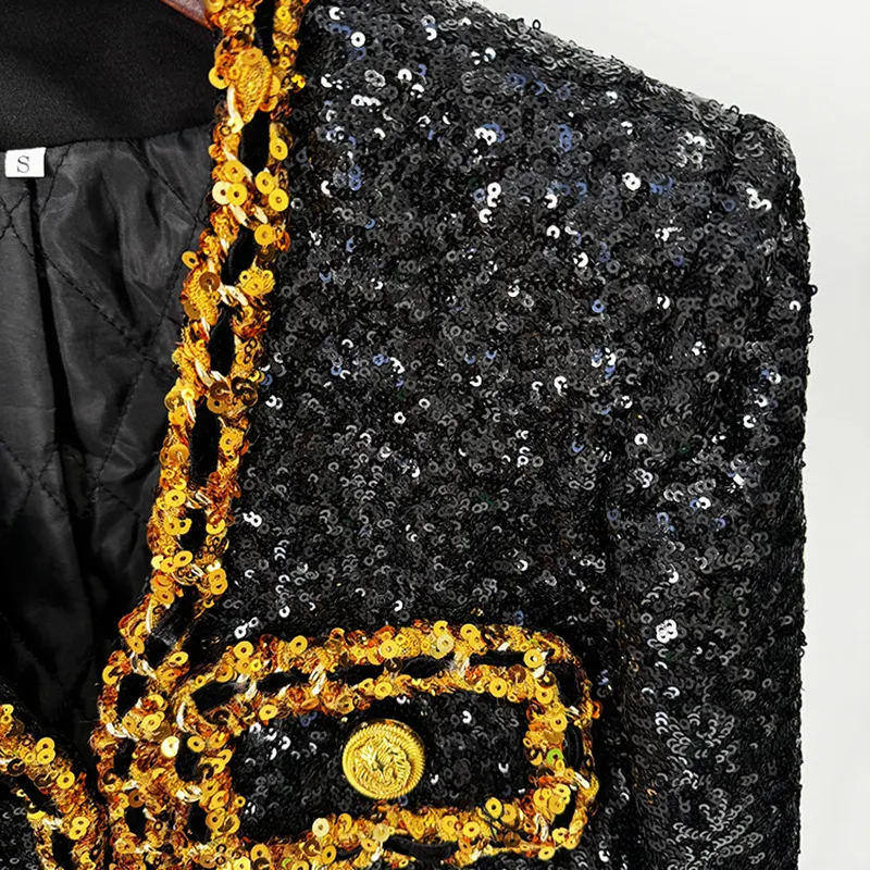 Nigikala Nigikala Star Celebrity Temperament Fashion New Heavy Industry Lequine Chain Short Jacket Card Jacket Jacket