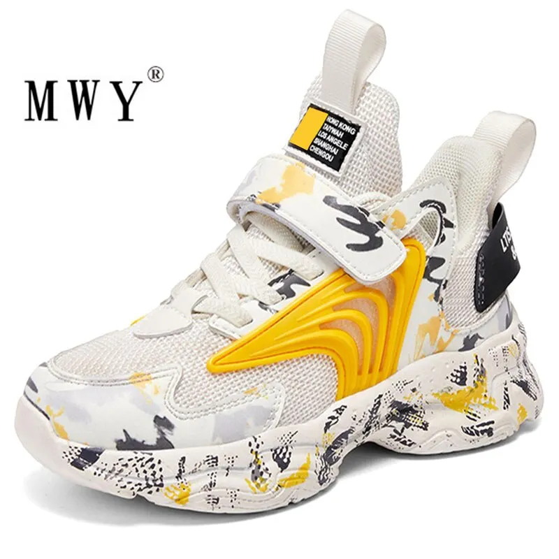 MWY Kids Shoes Baby Boys Girls Children's Casual Sneakers Breathable Soft Anti-Slip Running Sports Shoes Colorful Kids Sneakers