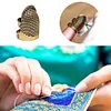 Brass Thimble Finger Sleeve Embroidery Finger Tips Cross Stitch Sewing Tool
