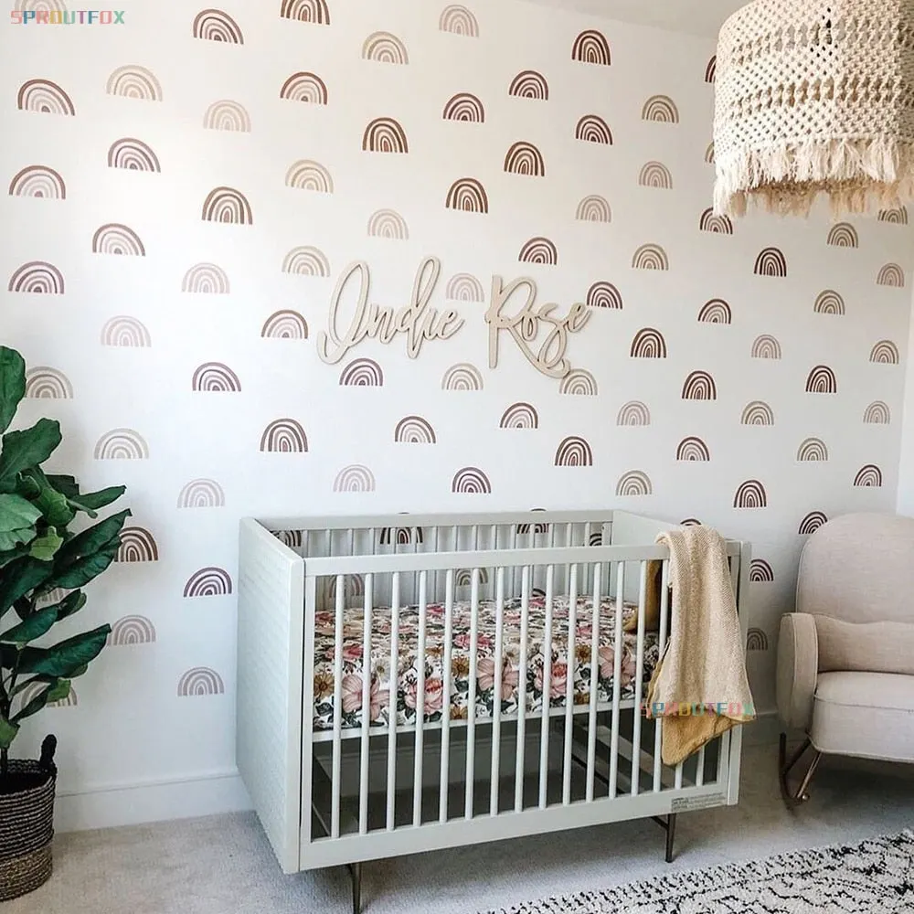 Rainbow Wall Stickers For Kids Rooms Nordic Bohemia Style Decorative Sticker Children Wall Stickers For Children's Room Girl