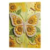 DIY Pearl Painting Sunflower Butterfly for Home Wall Decor with Frame(30x40cm)