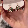 Boucles d'oreilles &agrave; tige en forme d'arbre de No&euml;l