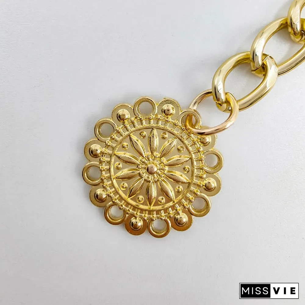 Sunflower Multilayer Waist Chain Belt for Dress Jeans Trous