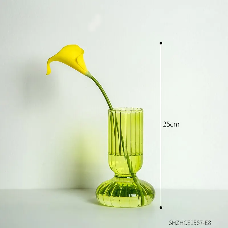 INS Creative Colorful Special-shaped Glass Vases for Decoration Table Decoration Living Room Nordic Home Decoration Flower Vases