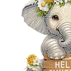 Wooden Special Shape Elephant 2 Hooks Diamond Painting Hook Rail for Home Decor