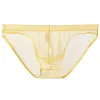 Men's Transparent Mesh Triangle Briefs Underwear See Through Bulge Pouch Underpants Brief