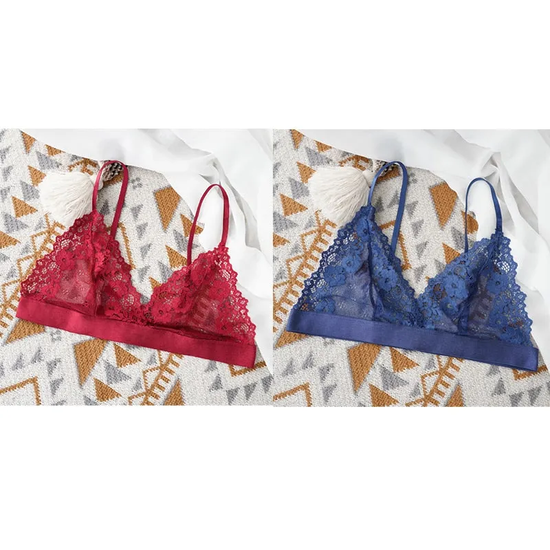 1/2 Pcs Sexy Bra For Woman Lace Thin Underwear Female Unlined Transparent Bras For Women Lace Sexy Lingerie Bralette 2021