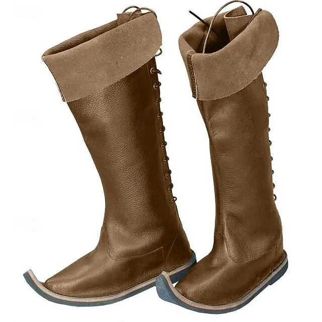 Retro Vintage Medieval Renaissance Shoes Flat Jazz Boots Pirate Knight Ritter Viking Crusader Fancy Dress Men's Women's Unisex Celtic Pirate Masquerade Event / Party Masquerade Adults' Shoes All