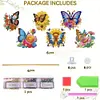 6Pcs Flower Butterfly DIY Diamond Painting Kits Garden Stakes Diamond Art Kits