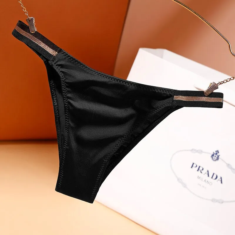 European Style Sexy Panties Women Solid Color Underwear Mid Waist Sexy G-String Female Seamless Briefs Girl Bikini Underpants