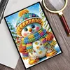 (US Local)50-Page A5 Snowman Diamond Painting Notebook for Adult Holiday Birthday Gift