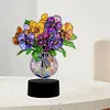 (US Local)Acrylic Double Sided Butterfly Vase Diamond Painting LED Night Light for Desktop