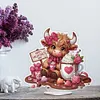 Valentines Day Yak Acrylic Special Shape Diamond Painting Desktop Decors