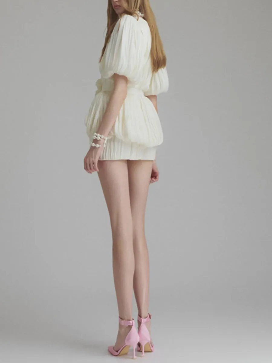 Brownm Vietnamese High-End Feel Dress Women 2025 Summer New Bag Of Three-Dimensional Flowers Pressed Folding Holiday Skirt