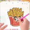 12PCS DIY Diamond Art Refrigerator Sticker for Home Decor (French Fries)