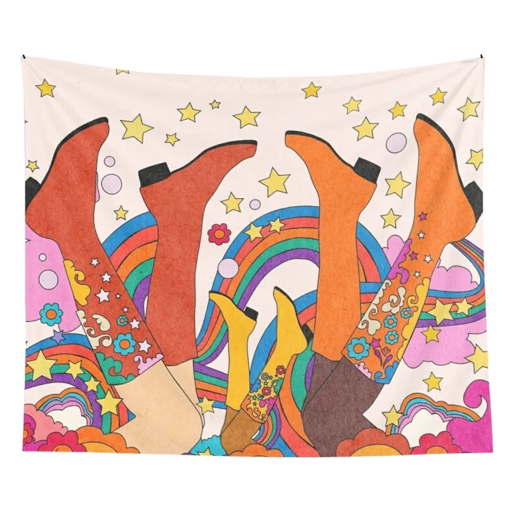 Colorful Wall Tapestry Hanging Rainbow Decor for Girls Dorm Roon Decoration INS Trippy Tapestry Psychedelic Wall Prints