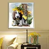 Dog with Sunflower-Partial Round Diamond Painting
