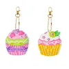 2PCS/SET 5D DIY Diamond Painting Double-side Special Drills Keychain Slap Luminous Kits