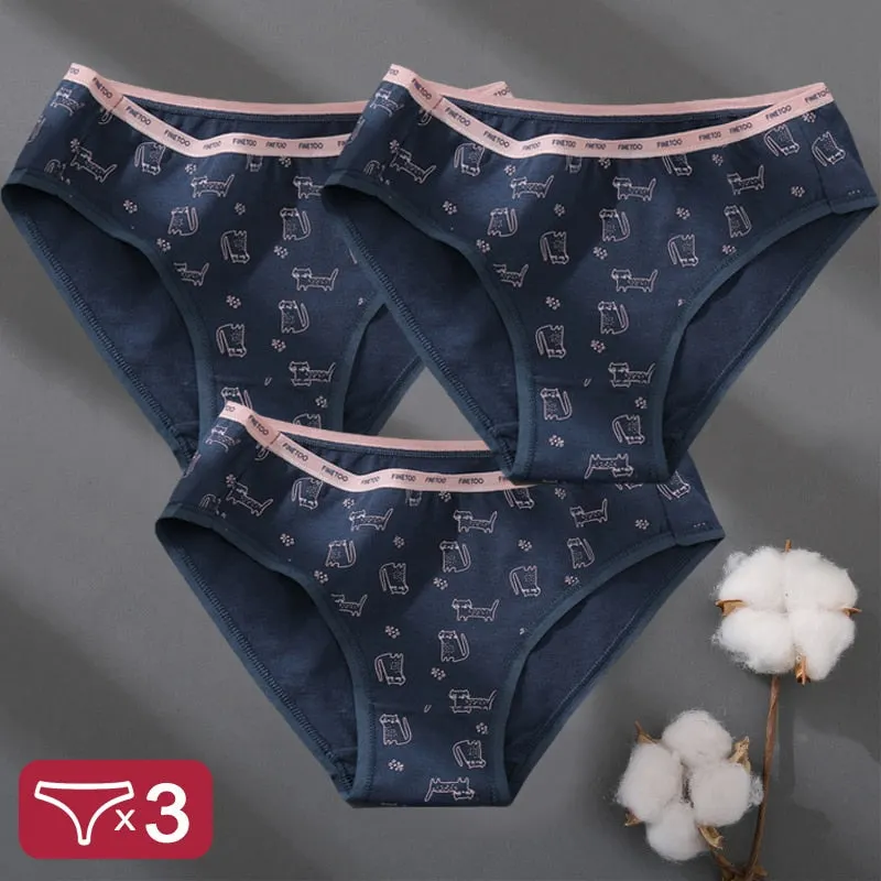 Floral Printing Panties Women Underwear Cotton Panties Set Finetoo Design Female Underpants Lingerie Sexy Pantys Briefs Intimate