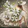 Flower Skirt Beauty-Partial Special Shaped Diamond Painting 30*30CM