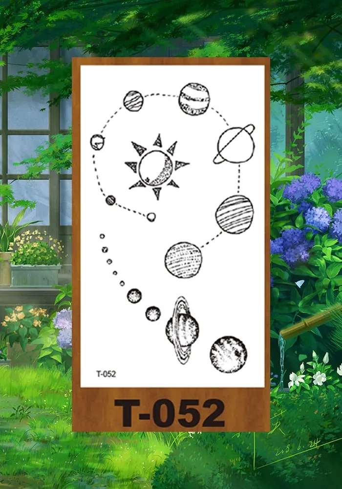 Drop Shipping Small Temporary Tattoo Stickers Solar System Animal Panda Deer Girl Kid Arm Buttock Abdomen Neck Ankles Art Tatoo