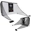 [US Local Warehouse] Golf Hitting Practice Net with 2 Side Barriers & Storage Bag 10x7ft Golf Hitting Aid Net Personal Driving Range for Backyard Driving Chipping Training Swing