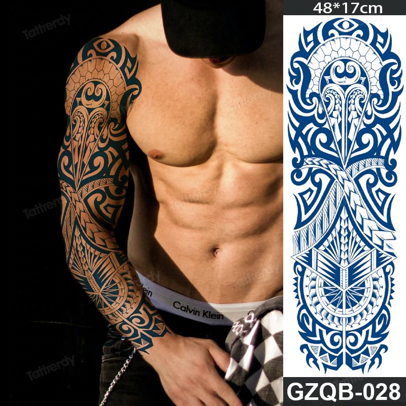 Sdrawing transfer tattoo fake large size full arm tattoo sleeve juice ink long lasting waterproof temporary tattoos men body art