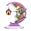 5D DIY Diamond Painting Special Shape Desk Ornament Flower Bird Decor Kit