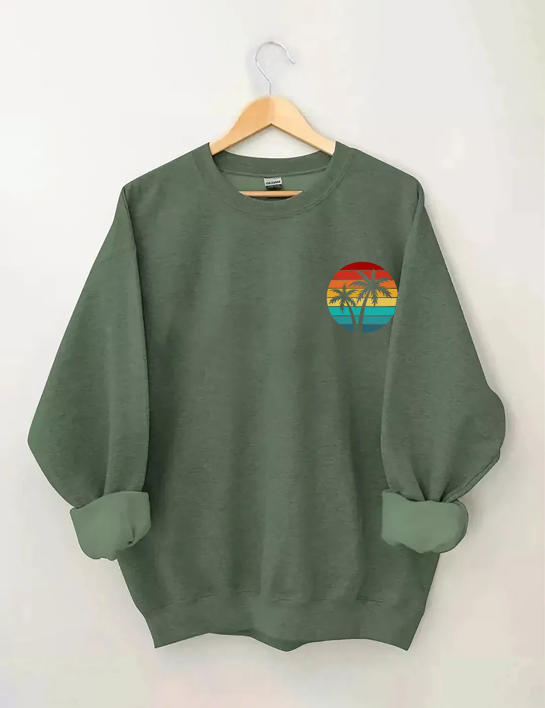 Retro Sunset Rays Wavy Sweatshirt