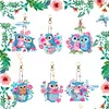 6Pcs DIY Diamond Painting Owl Keychain