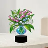 Acrylic Double Sided Butterfly Vase Diamond Painting LED Night Light Kit