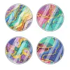 (US Local)[Upgrade]4Pcs Acrylic Special Shape River DIY Waterproof Diamond Painting Coaster