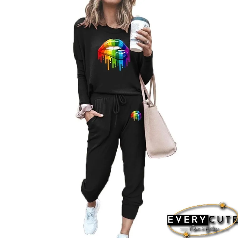 Women Fashion Two Piece Outfit Sport Sets Womens Sportswear Jogging Suits S-2Xl