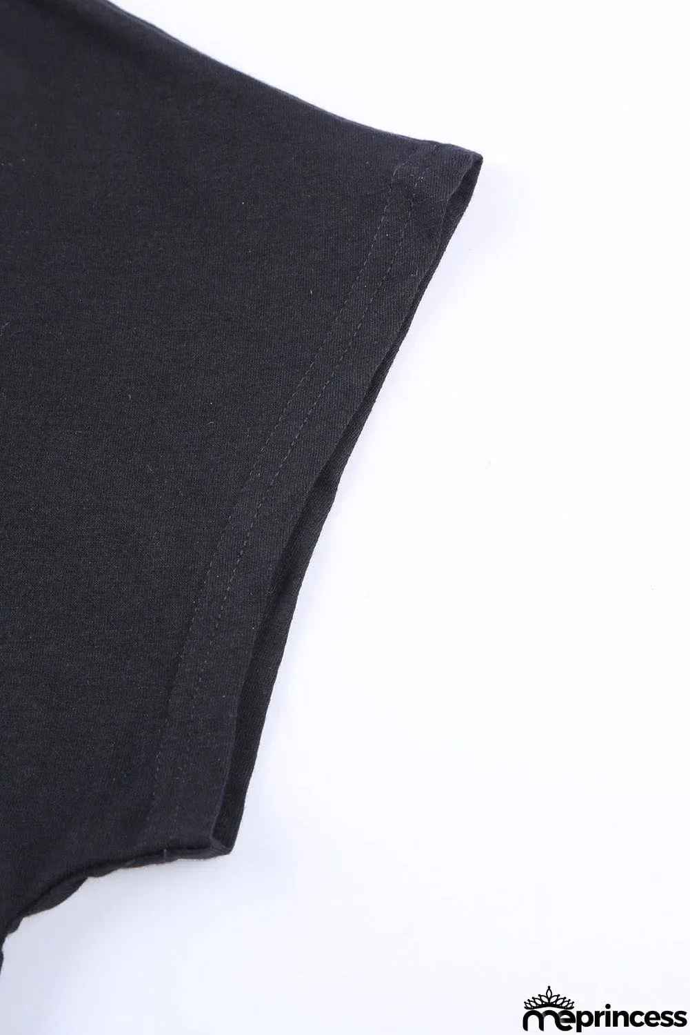 Round Neck Short Sleeve Solid Color Tee