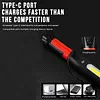 Rechargeable Powerful LED Work Light W/ Hooks & Magnetic Base for Garage Car