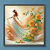 Sunflower Dancing Girl-Partial Special Shaped Diamond painting 30*30CM