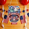 Thank You America DIY Acrylic Diamond Painting Hanging Kit Special Shape Crystal Rhinestone Art Pendants Single Side Drill for Adults Gift Home Wall Or Window Decor
