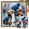 Boy And Puppy - 11CT Stamped Cross Stitch - 40*40cm - Dog Character