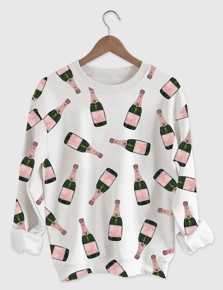 Women's Champagne Bottle Long Sleeve Shirt