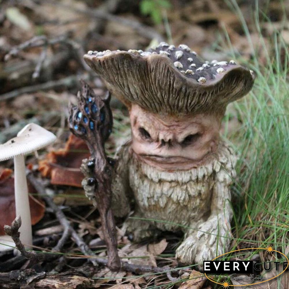 Handmade Resin Mushroom Wizard Ornament